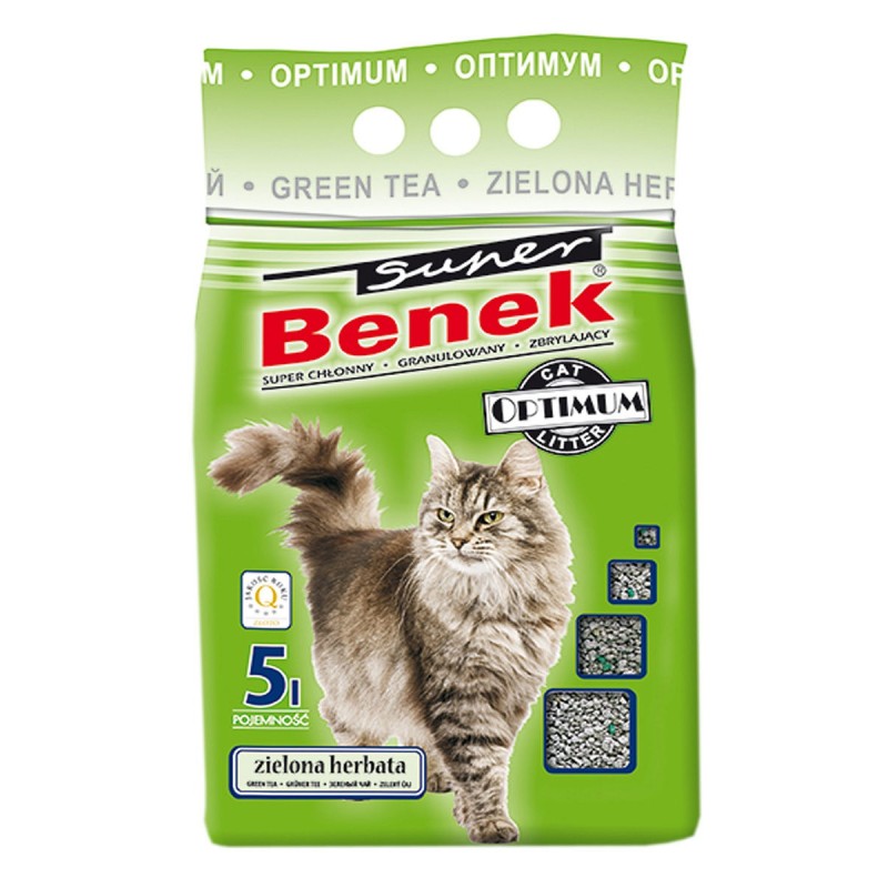 Наполнитель для кошачьих туалетов Super Benek Оптимум Зеленый чай бентонитовый 5 л