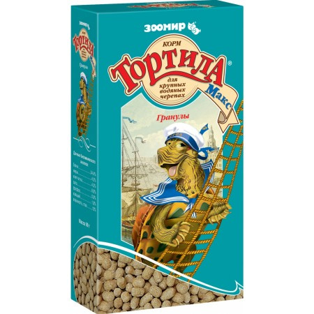 Тортила макс гранулы, корм для крупных водяных черепах 90 гр