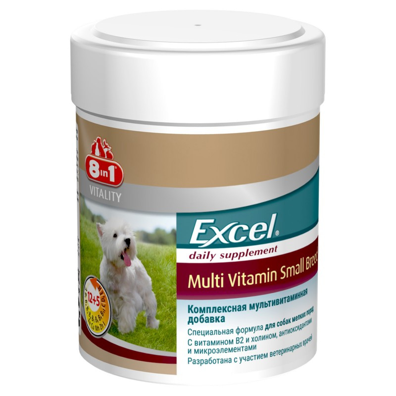 8in1 Excel Мультивитамины для взрослых собак мелких пород 70 таблеток
