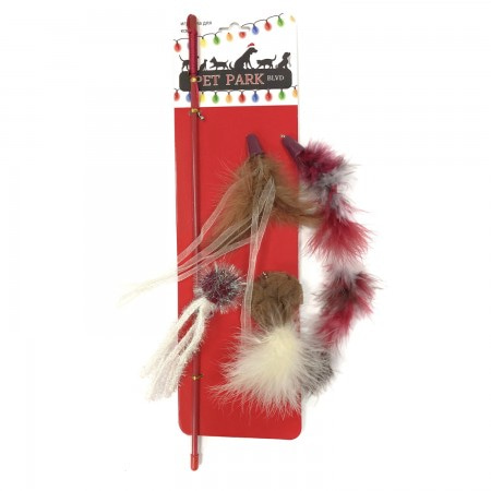 Petpark игрушка для кошек Christmas дразнилка, 5 сменных наконечников