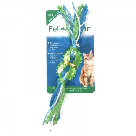 Feline Clean игрушка для кошек Dental Колечко прорезыватель с лентами, резина