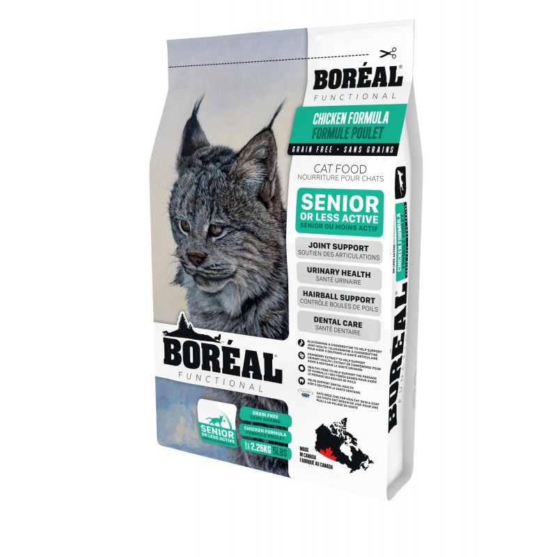 Беззерновой сухой корм Boreal Functional с курицей для пожилых и малоактивных кошек всех пород 2,26 кг