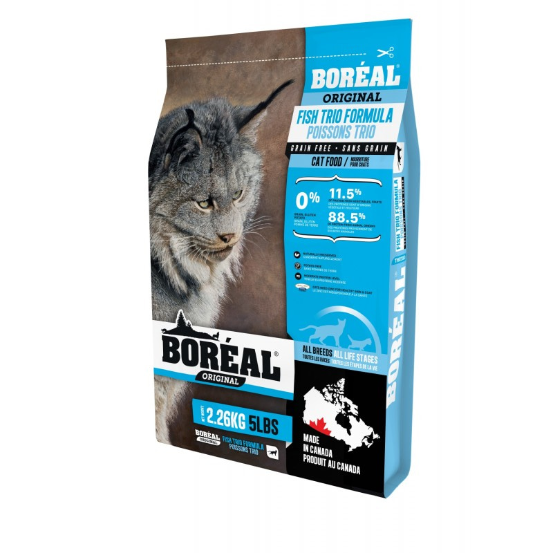 Беззерновой сухой корм Boreal Original с 3 видами рыбы для кошек всех пород 2,26 кг