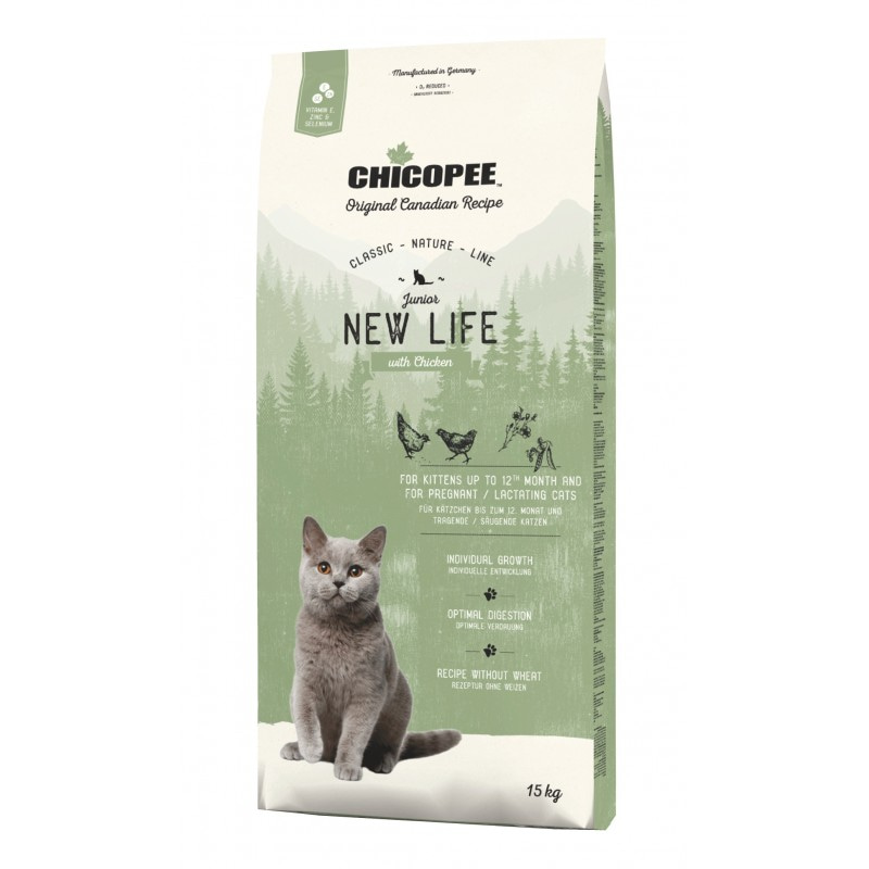 Сухой корм супер-премиум класса Chicopee CNL Classic Nature Line Cat Junior New Life Chicken для котят с курицей 1,5 кг