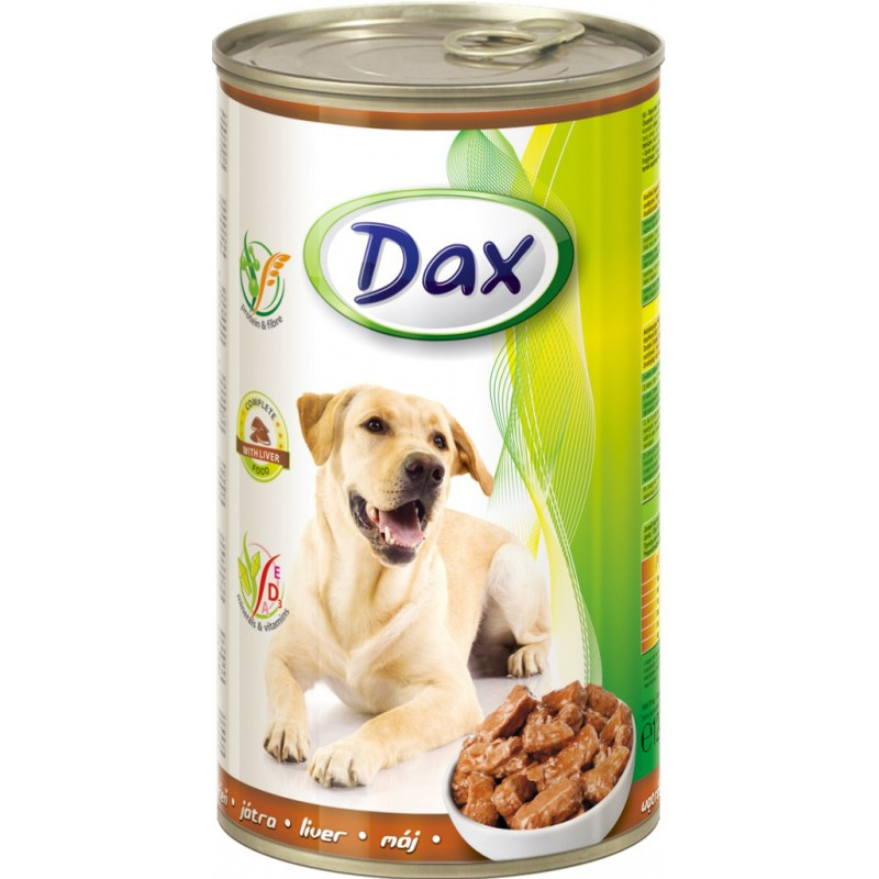 Корм консервированный "Dax" для собак, с печенью, 1,24 кг