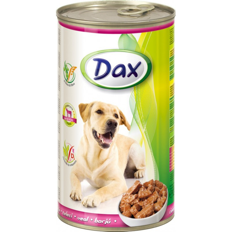 Корм консервированный "Dax" для собак, с телятиной, 1,24 кг