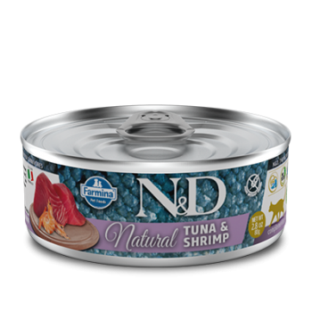 Беззерновые консервы для кошек Farmina N&D Natural Tuna & Shrimp с тунцом и креветками 70 г
