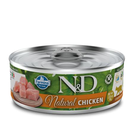 Беззерновые консервы для кошек Farmina N&D Natural Chicken с курицей 70 г