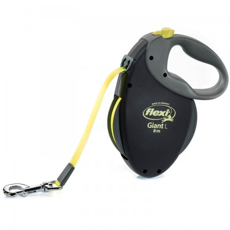 flexi рулетка Giant Neon L (до 50 кг) светоотражающий ремень 8 м