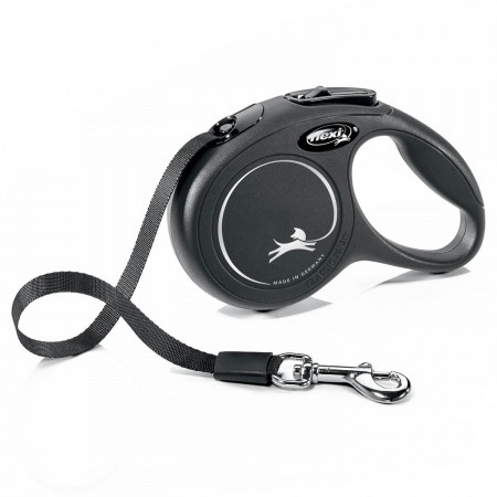 flexi рулетка New Classic XS 3 м для собак, кошек и мелких животных весом до 12 кг, черная