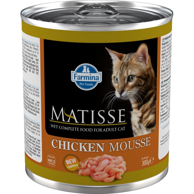 Корм влажный для кошек Farmina Matisse Chicken Mousse Матисс 300 гр с курицей мусс