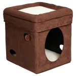 MidWest домик-лежанка для кошек Currious Cat Cube «Куб любознательной кошки» складной 38,4х38,4х42 см