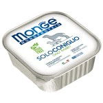 Монопротеиновые беззерновые безглютеновые консервы для собак Monge SOLO CONIGLIO паштет из свежего мяса филе домашнего кролика 150 гр