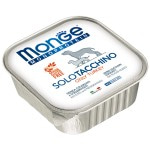 Монопротеиновые беззерновые безглютеновые консервы для собак Monge Monoprotein SOLO TACCHINO, Only Turkey, Паштет из индейки, 150 гр