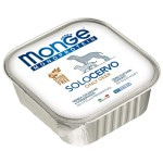 Монопротеиновые консервы для собак Monge SOLO CERVO паштет из свежего мяса филейной части новозеландского оленя 150 гр