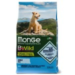 Сухой беззерновой корм Monge Dog BWild GRAIN FREE Mini Adult Acciughe из анчоуса с картофелем и горохом для взрослых собак мелких пород 2,5 кг