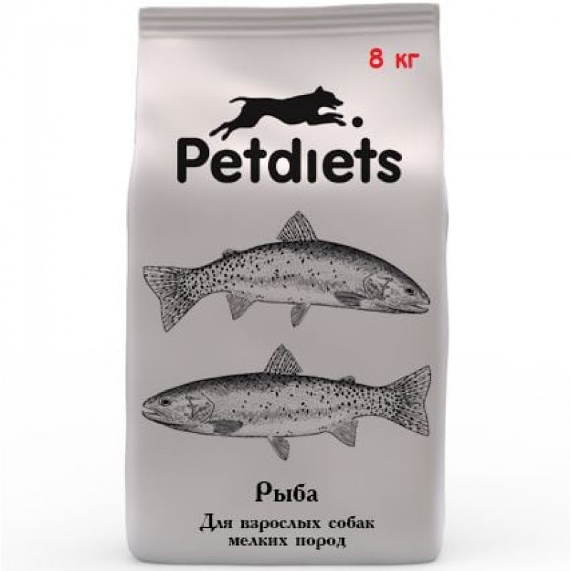 Купить Корм сухой Petdiets для собак мелких пород, рыба, 8 кг Petdiets в Калиниграде с доставкой (фото)