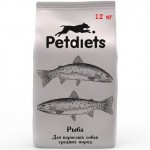 Купить Корм сухой Petdiets для собак средних пород, рыба, 12 кг Petdiets в Калиниграде с доставкой (фото)