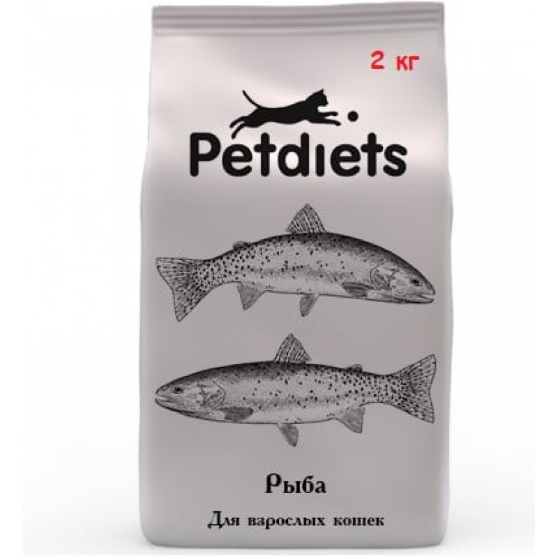 Купить Сухой корм Petdiets для взрослых кошек Рыба 2 кг Petdiets в Калиниграде с доставкой (фото)
