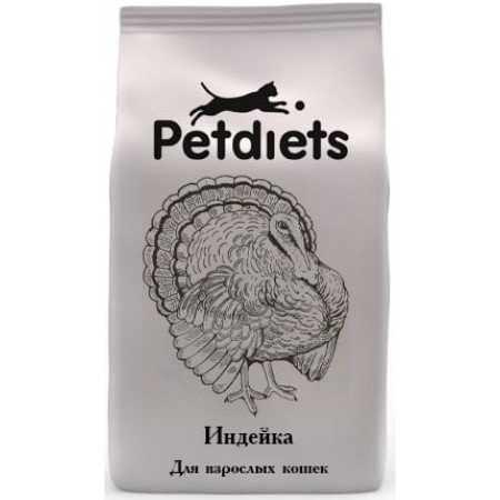 Сухой корм Petdiets для взрослых кошек Индейка 400 гр