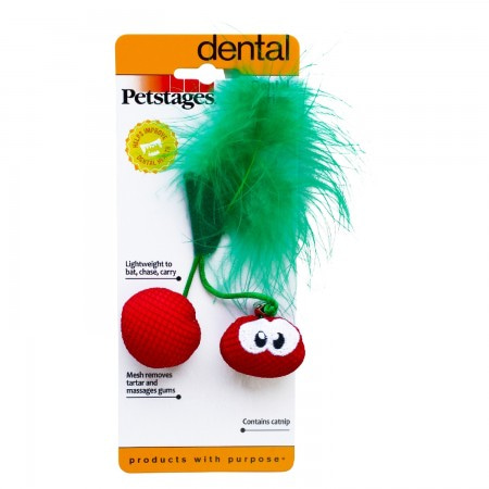 Petstages игрушка для кошек Dental Вишни с кошачьей мятой, 7 см