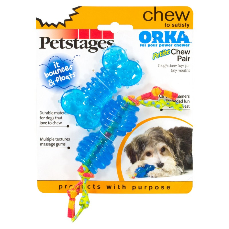 Купить Petstages набор из 2 игрушек для собак мелких пород ОРКА косточка + гантеля 7 см ультра-мини Petstages в Калиниграде с доставкой (фото)