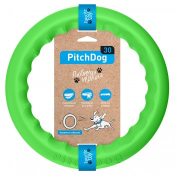 PitchDog 30 - Игровое кольцо для аппортировки собак d 28 зеленое