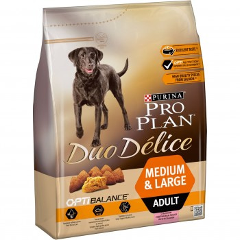 Purina Pro Plan Duo Delice OPTIBALANCE для собак крупных и средних пород с лососем и рисом, 700 гр