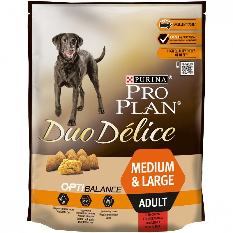 Купить Purina Pro Plan DUO DÉLICE OPTIBALANCE для собак крупных и средних пород c говядиной и рисом, 700 гр Pro Plan Duo Delice в Калиниграде с доставкой (фото)