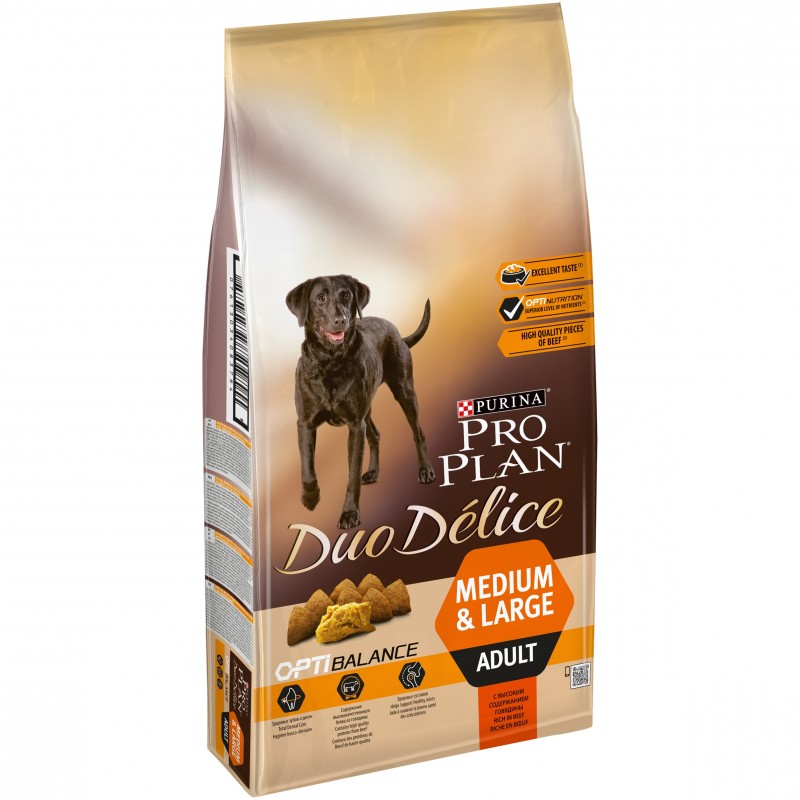 Купить Purina Pro Plan DUO DÉLICE OPTIBALANCE для собак крупных и средних пород c говядиной и рисом, 10 кг Pro Plan Duo Delice в Калиниграде с доставкой (фото)