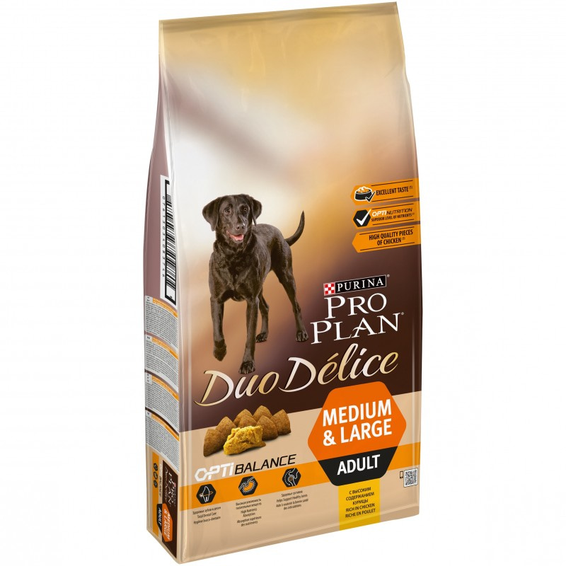 Купить Purina Pro Plan DUO DELICE OPTIBALANCE для собак крупных и средних пород с курицей и рисом, 10 кг Pro Plan Duo Delice в Калиниграде с доставкой (фото)