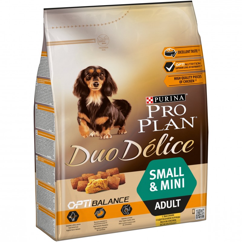 Купить Purina Pro Plan DUO DELICE OPTIBALANCE для собак мелких и карликовых пород с курицей и рисом, 2,5 кг Pro Plan Duo Delice в Калиниграде с доставкой (фото)