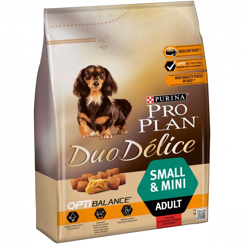 Купить Purina Pro Plan Duo Delice OPTIBALANCE для собак мелких и карликовых пород с говядиной, 2,5 кг Pro Plan Duo Delice в Калиниграде с доставкой (фото)