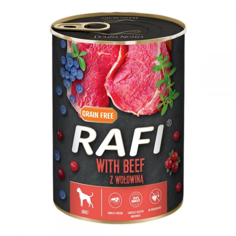 Dolina Noteci Rafi with Beef Беззерновые консервы для взрослых собак всех пород с говядиной 400 гр