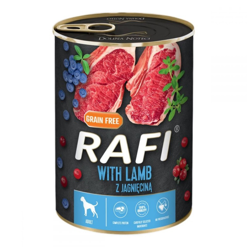 Dolina Noteci Rafi with Lamb Беззерновые консервы для взрослых собак всех пород с ягненком 400 гр