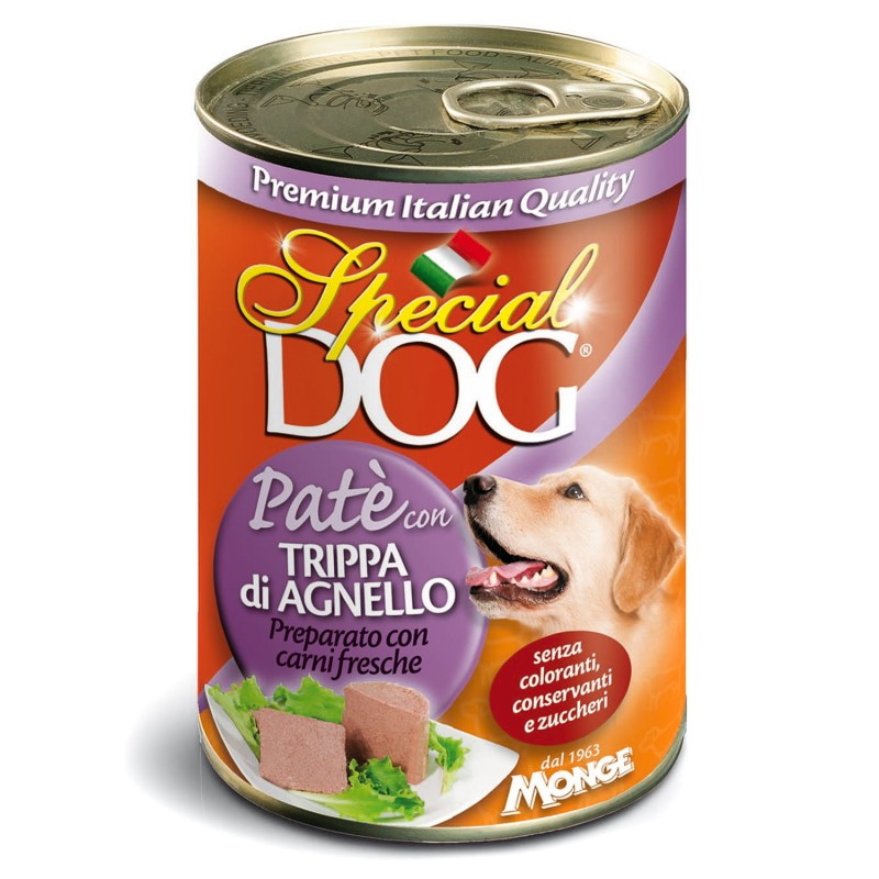 Влажный корм (консервы) Monge Special Dog (Монж Спешл Дог) для собак паштет рубец ягненка 400 гр