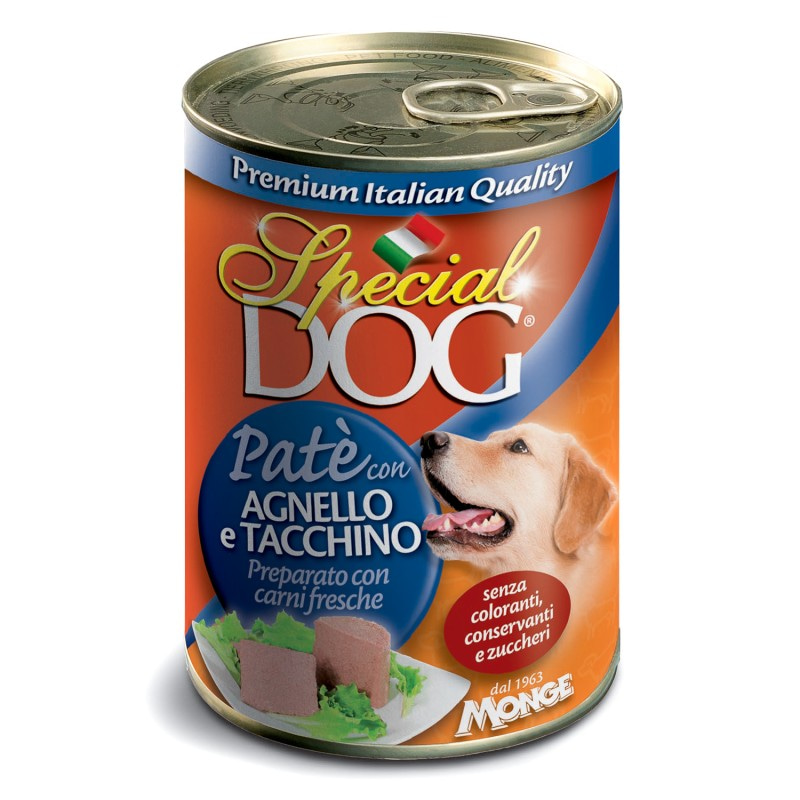 Влажный корм (консервы) Monge Special Dog (Монж Спешл Дог) для собак паштет ягненок с индейкой 400 гр