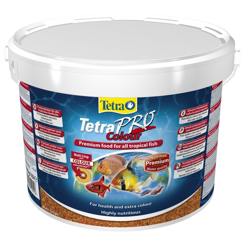 Tetra Pro Color Crisps корм-чипсы для улучшения окраса всех декоративных рыб 10 л (ведро)