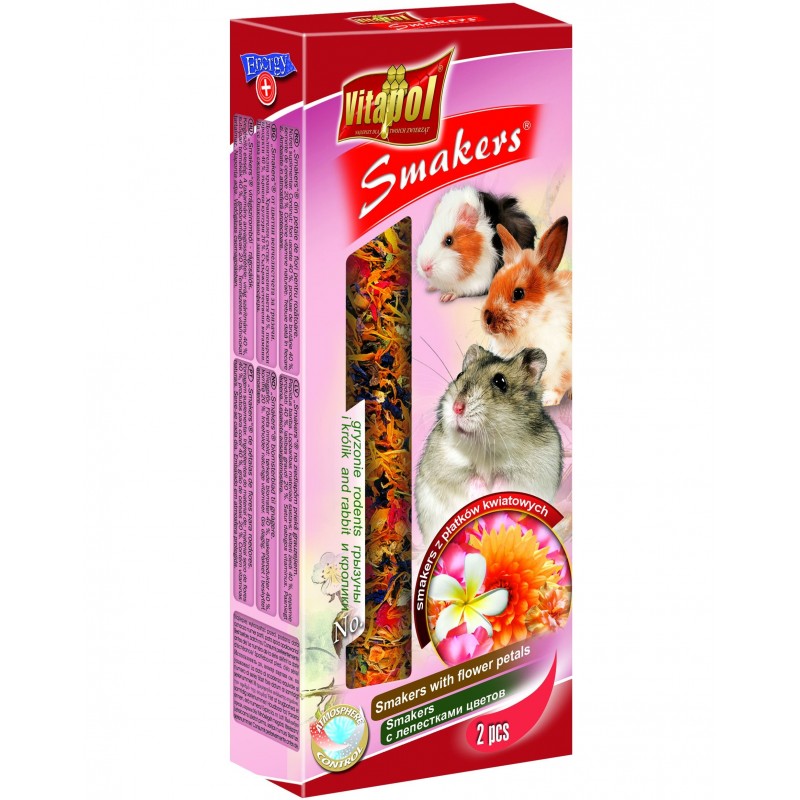 Лакомство для грызунов и кроликов Vitapol Smakers STANDART с лепестками цветов 80г