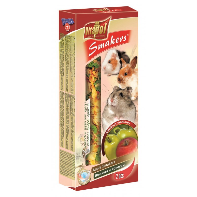 Лакомство для грызунов и кроликов Vitapol Smakers STANDART с яблоком 90г