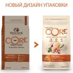 Сухой Беззерновой корм Wellness CORE Adult Cat ORIGINAL Turkey & Chicken Grain free из индейки с курицей для взрослых кошек 1,75 кг