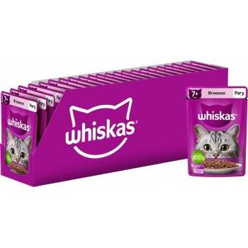 Whiskas консервы для кошек старше 7 лет, Рагу с ягненком, 75 г