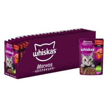 Whiskas консервы для кошек Мясная коллекция говядина 75г