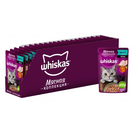 Whiskas консервы для кошек Мясная коллекция кролик 75г