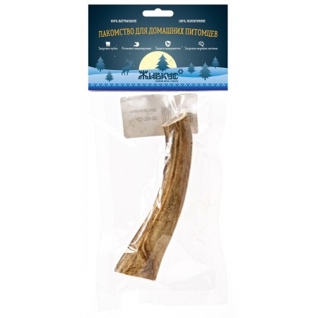 Живкус лакомство для собак из  из рога северного оленя, размер Т 30-50 гр, длина 8-15 см