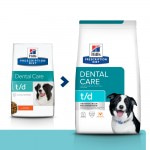 HILLS Prescription Diet t/d Dental Care диетический корм для собак для здоровья ротовой полости с курицей сухой 3кг