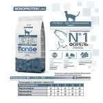 Сухой корм Супер-премиум класса MONGE SUPERPREMIUM Monoprotein Sterilised Trout Cat с форелью для стерилизованных кошек 400 гр