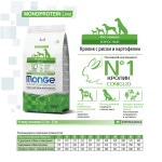 Monge Dog Monoprotein корм для собак всех пород кролик с рисом и картофелем 12 кг