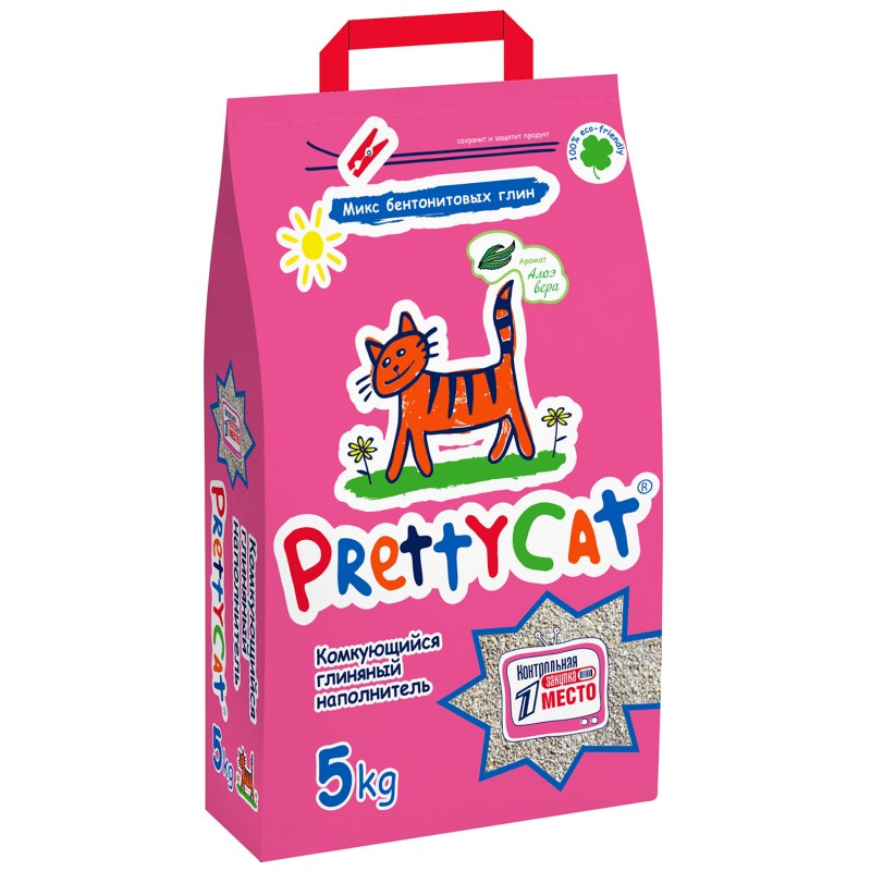 Купить PrettyCat наполнитель комкующийся для кошачьих туалетов Euro Mix 5 кг с ароматом алоэ PrettyCat в Калиниграде с доставкой (фото)