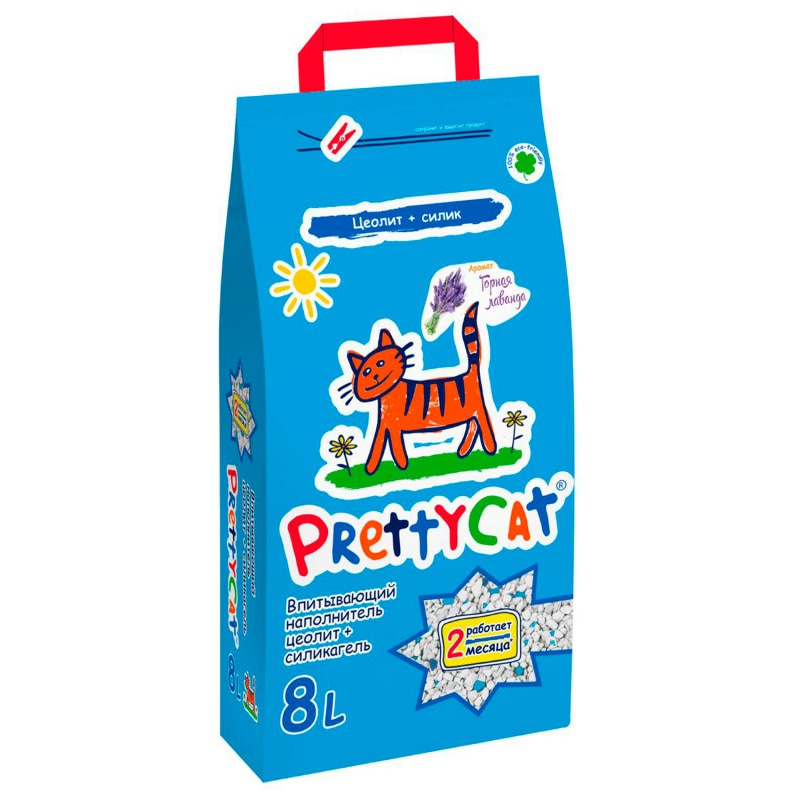 Купить PrettyCat наполнитель впитывающий для кошачьих туалетов "Naturel" с лавандой 4 кг (8 л) PrettyCat в Калиниграде с доставкой (фото)